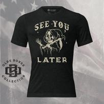 See You Later Grim Reaper T-Shirt, Halloween T-Shirt, Skull T-Shirt, Grim Reaper Apparel, Vintage Skull, Retro Style Tee, Halloween Shirt M