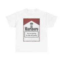Juokingi marškinėliai su cigarete NAUJAS Unisex drabužis Sunkios medvilnės marškinėlis S white