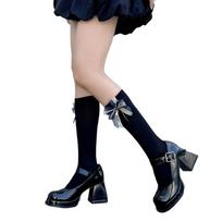 1 Pair Womens Autumn Thin Socks Girls Sexy Cotton Lace Ruffle Style Calf Socks Boat Socks Breathable Cute Lolitas Socks juoda