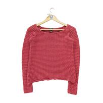 Women's Red Linen Sweater M