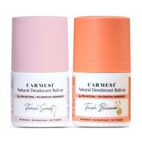 Carmesi Natural Underarm Roll On Deodorant Combo for Women | 95% Natural + 5% Essential Ingredients | For Fresh Underarms All Day | No Alcohol & Al