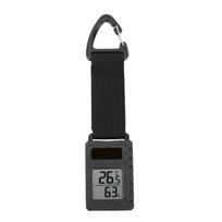 Rechargeable Solar Thermometer Hygrometer Ultra Light Compact Size Temp Humidity Monitor Sturdy Hook Digital Screen
