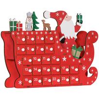 24-Drawer Reusable Santa Sleigh Christmas Advent Calendar 22.5 x 8 x 36 cm raudona