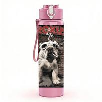 1PC Retro Bulldog Dog Vintage Portrait Print 750ml Portable Sports Water Bottle Leakproof Travel Gym Drink Cup Pack of 1 rožinė