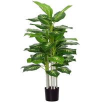 Artificial Plant, Plastic Plant, Cement Pot, Indoor and Outdoor, 120 cm, Green 17 x 17 x 120 cm žalia