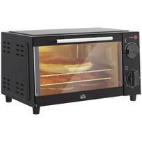 Mini Oven, 9 Liter Capacity, Adjustable Temperature and Cooking Time, with Grill Rack and Baking Tray, Black 35 x 24.6 x 20 cm juoda