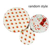 Fresh Keeping Beeswax Cloth Bowl Cover Elastic Edge Food Storage Container Cover  Glass Bowl 3.94in-Random Style