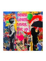 Banksy Boy Girl Red Balloon Graffiti Art Canvas Painting Street Pop Wall Art Poster Print For Living Room Home Decor Cuadros 20x20cm No Frame
