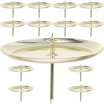 20 Pcs Holder Ornament Modern Candlestick Holders Table Base Decor Home Decorative Iron for Butter Lamp Round auksinė