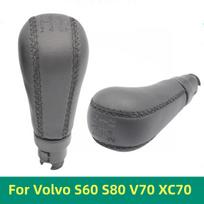 Juoda odinė pavarų perjungimo rankenėlė rankinis greičio rutulys, skirtas Volvo S60 S80 V70 XC70 automobilių stiliaus priedai 5 Speed