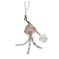 Cute Jellyfish Star Charm Phone Chain for Women Girls Handmade Beaded Keychain rožinė