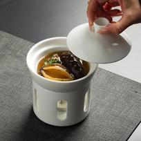 Ceramic Individual Serving Stew Pot with Candle Heater