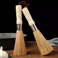 1Pcs Natural Bamboo Pot Brush Long Handle Wok Cleaning Brush Dish Brush Kitchen Tool Supplies For Home Restaurant A