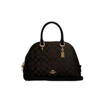COACH Katy 30 presbyopic print leather shell bag hand crossbody shoulder bag regular women's dark brown ruda