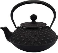 Iwachu Type Flat Arare Enameled Nambu 12041 Teapot, 3, Pattern, Black, 0.35L, Interior, Ironware, juoda