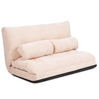 Costway grindų sofa grindų kėdė 6 lygių reguliuojama grindų kėdė su 2 pagalvėlėmis 180 x 98 x 18 cm smėlio spalvos
