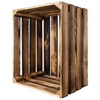 Creative Deco apdeginta medinė dėžė | 50 x 40 x 30 cm | Vintage stiliaus, šabby medinė dėžė | Idealus daiktadėžė, vaisių dėžė, dekoracijų dėžė, dovanos dekoravimui DIY