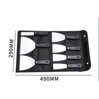 7PCS Carbon Steel Putty Knives Set Flex Drywall Knife Paint Scraper Kit 7 Sizes Soft Grip Handle Canvas Storage Bag Included