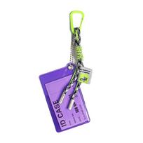 PVC Material ID Card Strap Transparent Credential Holder Card Holder Lanyard  Name Credit violetinė