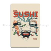 Sushi Squad Metal Sign Plaques Cinema Wall Mural Personalized Club Living Room Tin Sign Poster 20X30CM