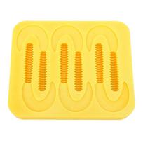 Soft Bait Mold PETG 6 Cavity Single Tail Grub Fishing Lure Making Injection Mold for Fishing Yellow