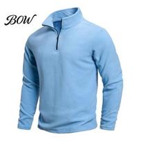 Athletic Shirts for Men Quarter-Zip Sweatshirt, Long Sleeve Mock Neck Pullover Top, Solid Lightweight Outdoor Apparel Color Casual Sweatshirt XXL šviesiai mėlyna spalva