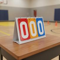 3 Digit Scoreboard MultiFunctional Tabletop Score Board easily read Numbers Manual Flip Red Yellow Blue