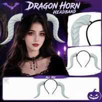 Halloween Headband Bull Headpiece for Costume Party Color One Size balta