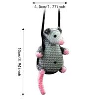 Handmade Knitted Rearview Mirror Accessory Pendant Screaming Possum Ornament  Rearview Mirror B