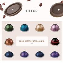 Food Grade Silicone Coffee Pod Cap Easy Clean Eco Silicone Pod Cover  For VertuoLine
