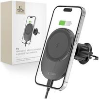 Tech-Protect Mm15W-V1 Magnetic Magsafe Vent Car Mount Wireless Charger 15W Black