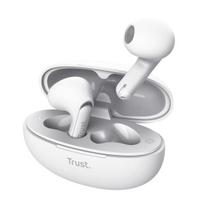 Trust ausinės 25173 Bluetooth TWS, 20-20000 Hz, 36 g, 2 mikrofonai, USB Type-C, 12 mm, baltos