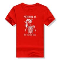 Unisextally Ill But Totally Chill Halloween Costume Skeleton TShirt Gifts Coffee Lover Drunk Tee Tops Skull Print Graphic Outfits S