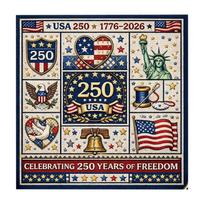 USA 250th Anniversary Cross Stitch Kit Complete Needle & Thread Set Anniversary Thread Art Needlework Wall Decor & Craft Gift