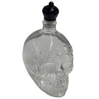 Vintage Gothic Skull Whiskey Decanter with Embossed Skull Design and Crown Stopper for Men Halloween Bar Shelf Decor