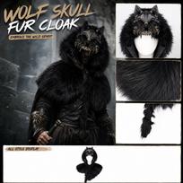 Faux Cape with for Halloween Costume Party Performance One Size juoda