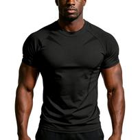 Men's Casual Athletic Short Sleeve T-Shirt for Gym and Everyday Wear L juoda