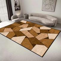 VIKAMA Geometric Area Rug - Anti-slip and Easy-to-Maintain Living Room Rug - Bedroom Floor Mat - Home Decoration 80x120cm