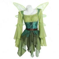 Women's Elf Medieval Wizard of Oz Magic Elf Dress Halloween Cosplay Costume XXL