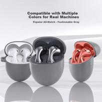 Case for FreeBuds 6 Bluetooth Earphones, Liquid Silicone Soft Shell, Full Coverage, Shockproof, Ultra-Thin Outer Case, Gray with Silicone Lanyard