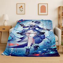 Naujas Genshin Impact Animacinis Žaidimas Flanelinis pledas Minkštas šiltas pledas miegamojo svetainės lovos kelionėms stovyklavimui iškylai Dovana 75x90cm