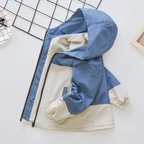 Boys' Windbreaker Plus Velvet Jacket, Big Children's One-piece Velvet Jacket, Spring and Autumn Children's Clothing, Children's Casual Winter 110 mėlyna