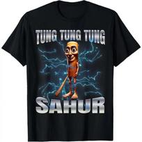 100% Cotton Unisex Tung Tung Tung Sahur T-Shirt women graphic shirts 3XL