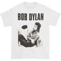 Mens T-shirt Bob Dylan Sitting White XL