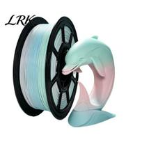 Odor-free PLA Filament 3D Printer Filament, 1Kg 1.75mm Matte Rainbow Gradient Printing for DIY Projects, Models and Crafts Multi-color