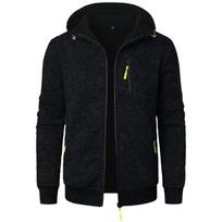 Men's Hoodies Spring Autumn Casual Solid Zip Up Hoodie Men Sweatshirts Long Sleeve Hooded Sweatshirt Zipper Cardigan Streetwear XS juoda