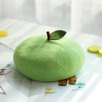 Red Apple Painter Hat Orange Shaped Fruit Beret Japanese style Artist Painter Cap  Gift Winter-Green