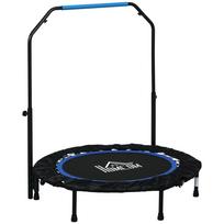 40  Foldable Mini Fitness Trampoline, with Adjustable Foam Handle, Blue 102 x 102 x 123 cm