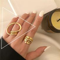 925 Silver Ring for Women Girl Gift Mobius Strip Punk Exaggeration Design Versatile Jewelry Huge resizable