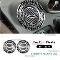 Carbon Fiber Style Center Console Air Outlet Trim Sticker for Ford Fiesta MK6 MK7 2011-2016 LHD RHD Black Carbon juoda